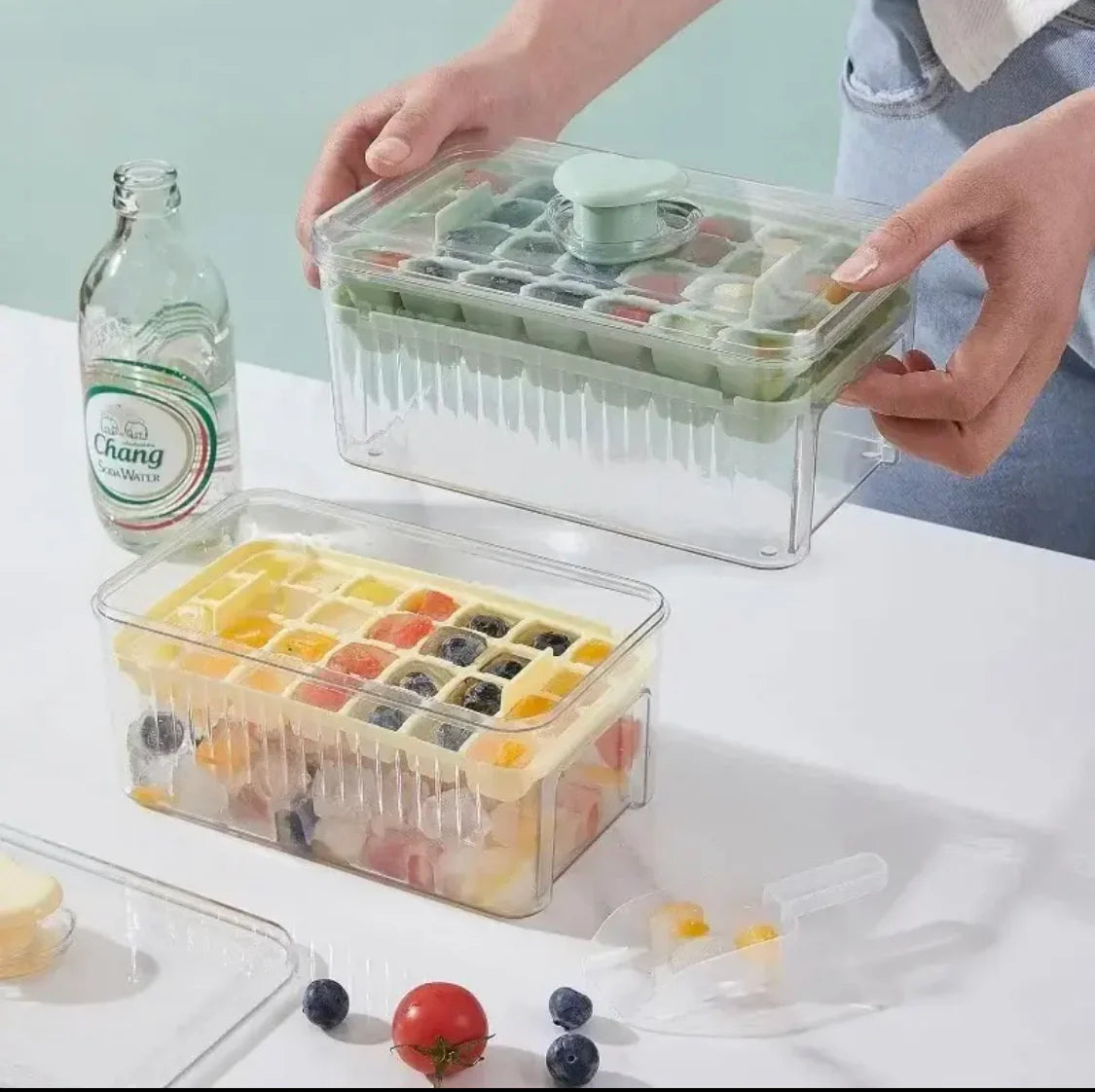 Ice Tray Set, Ice Mold, Easy To Release, Household Kitchen Ice Mold Box, Ice Box