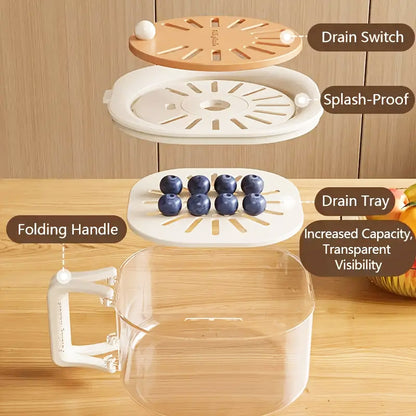 2 In 1 Fruit Strainer Container With Lid