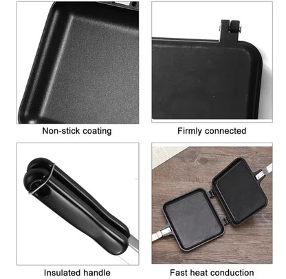 Double Sided Sandwich Maker, Non Stick Iron Bread Toast Machine