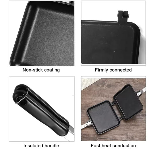 Double Sided Sandwich Maker, Non Stick Iron Bread Toast Machine