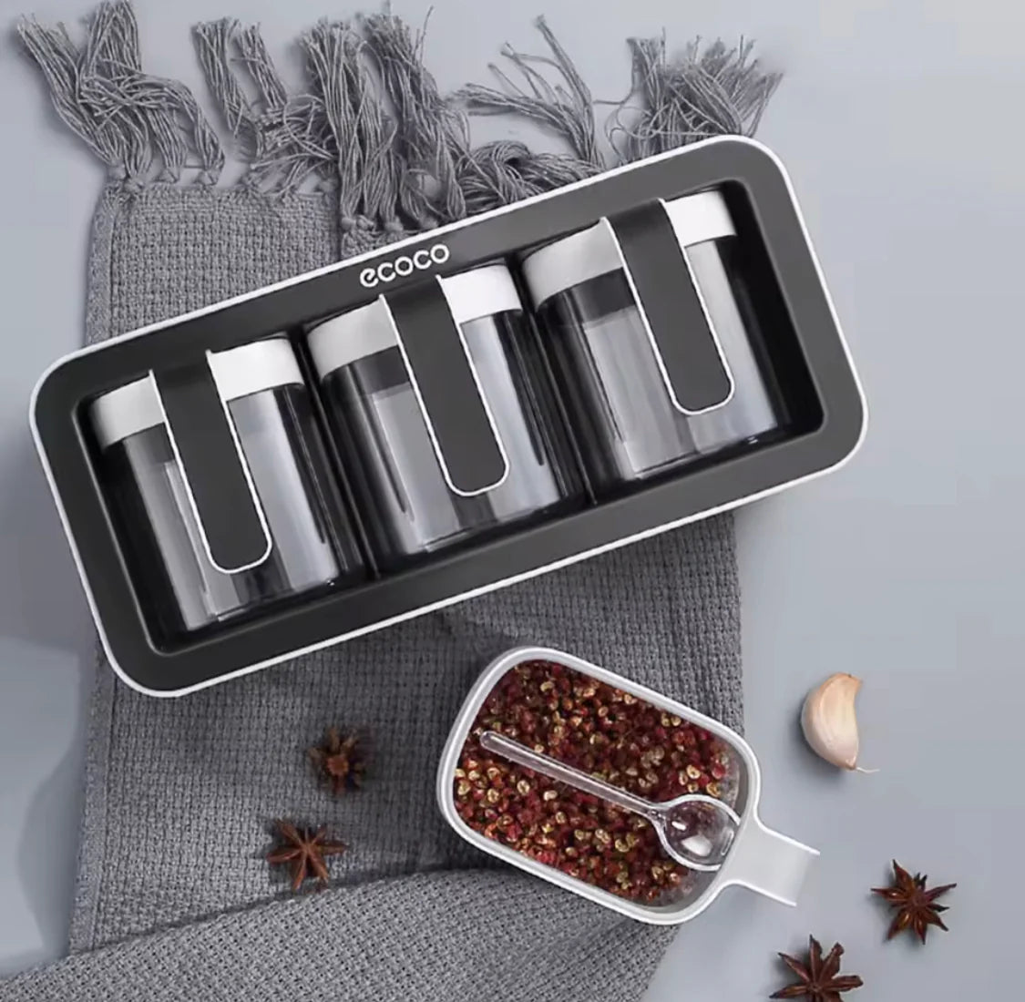 Wall Mounted Spice Rack With Spoons, Multifunctional Spice Storage Condiment Storage Rack