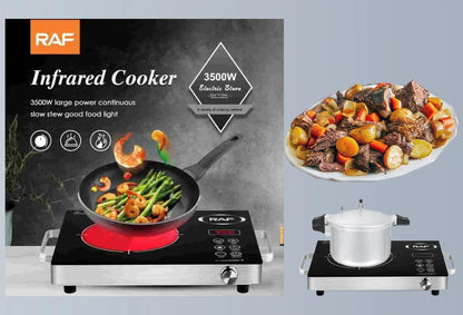 Portable 220V AC Electric Stove – Solar Inverter-Based Cooking Solution Infrared | RAF R-8003 Electric Stove – 3500W