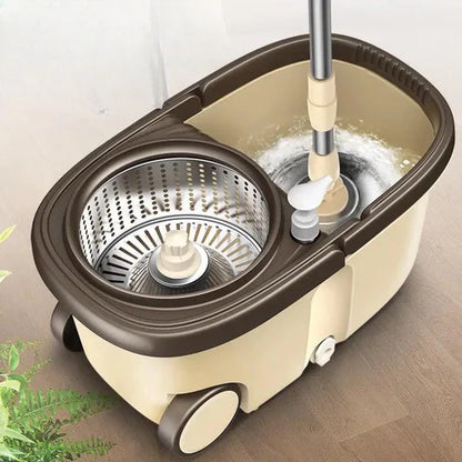 Spin Bucket Mop, Household Magic Spin Mop Bucket, Double Drive Hand Pressure Rotating Mop