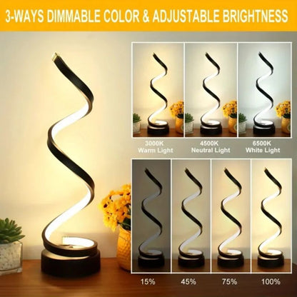 Spiral LED 3 Colours Table Lamp Adjustable Light