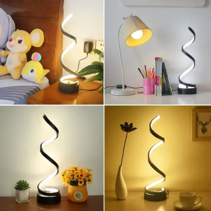 Spiral LED 3 Colours Table Lamp Adjustable Light